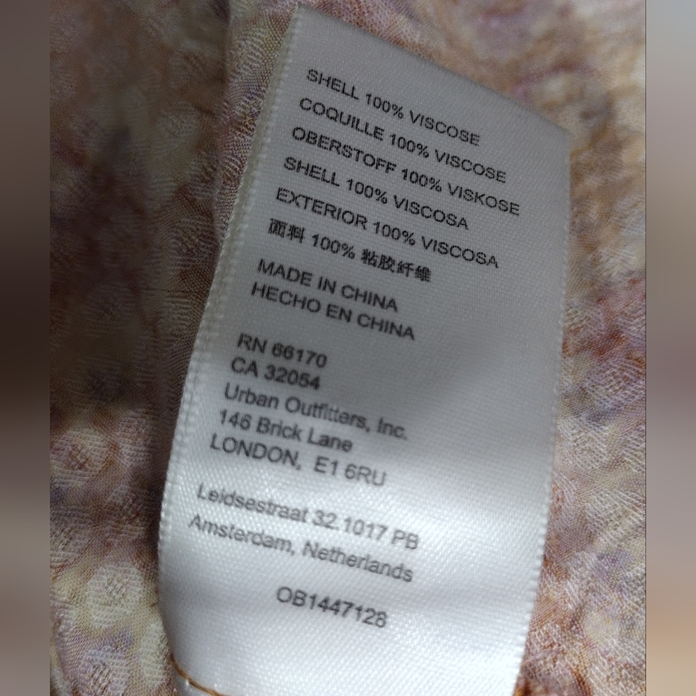 Free People Jael Mini Dress Women's M Yellow Floral Artsy Cottagecore Peasant - Picture 13 of 13